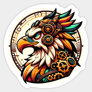 Steampunk Anthro Avian Griffin Art Sticker